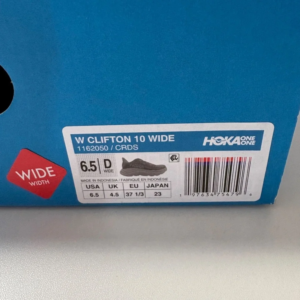 HOKA Empty Replacement BOX ONLY Size 6.5 D Wide Womens Clifton 10 NO SHOES